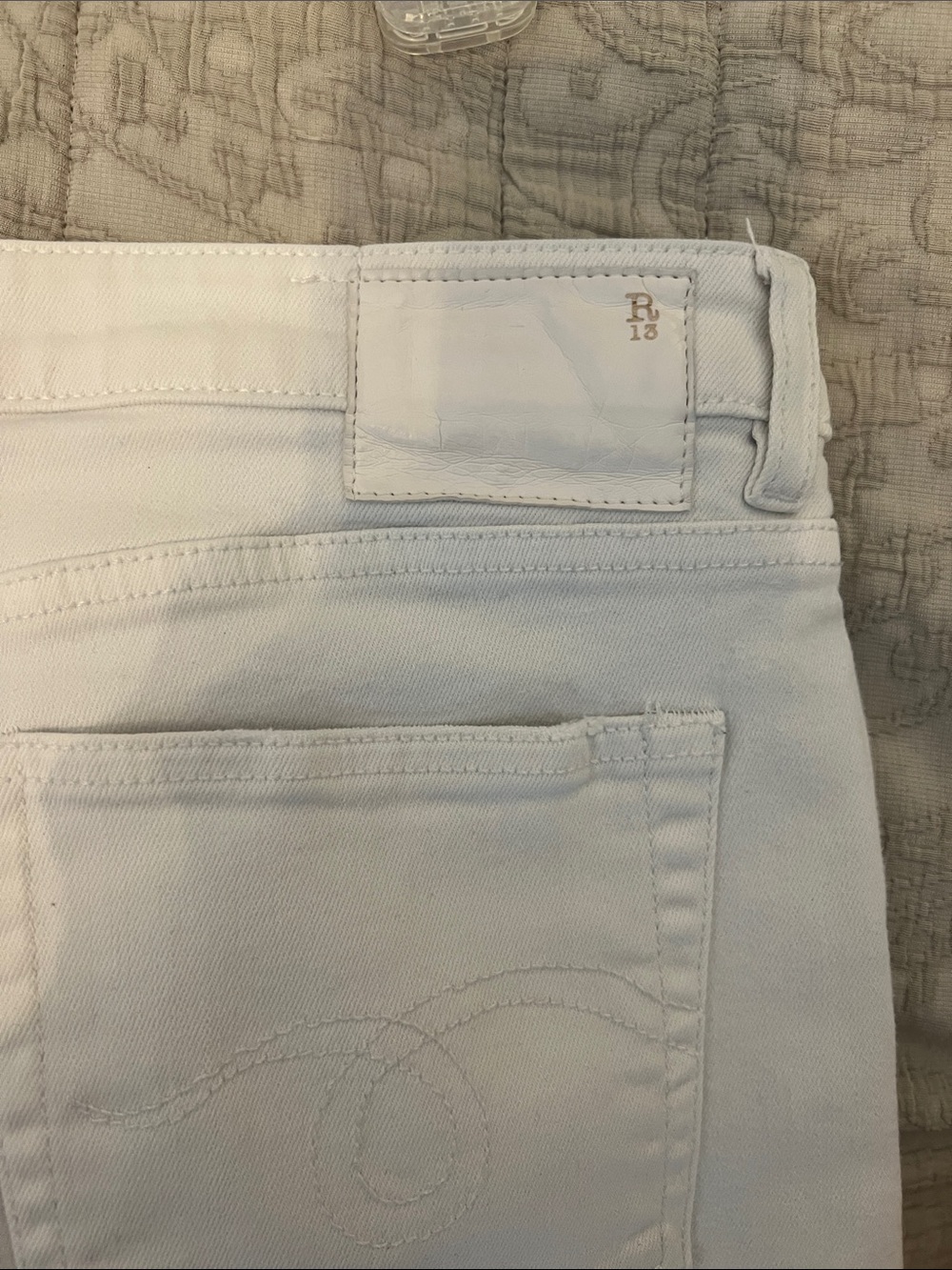 R13 White Cropped Ankle Jeans - Picture 3 of 10